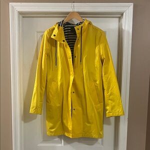 Yellow Hooded Rain Jacket